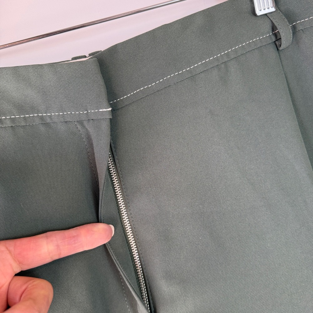M.M.LaFleur Arlo Breeze Pant Women 16 Dusty Pine Wide Leg Everyday Crepe Cropped - Picture 9 of 16